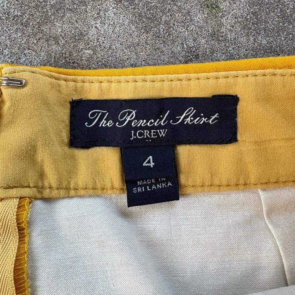 J. Crew Yellow Navy Pink Patterned Pencil Skirt - Picture 2 of 3